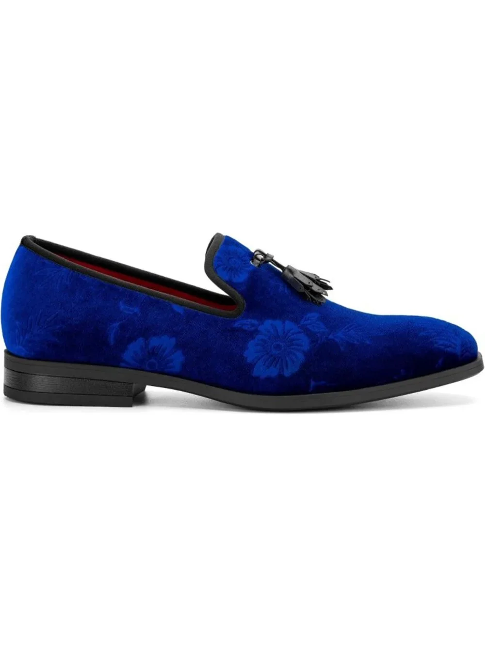 JITAI Men's Blue30 Rubber Loafers Tassels Spikes Comfortable Wedding Prom Shoes